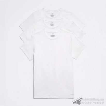 Áo lót nam Calvin Klein NB4011 Cotton Classic Fit Crewneck T-shirt 3-pack White